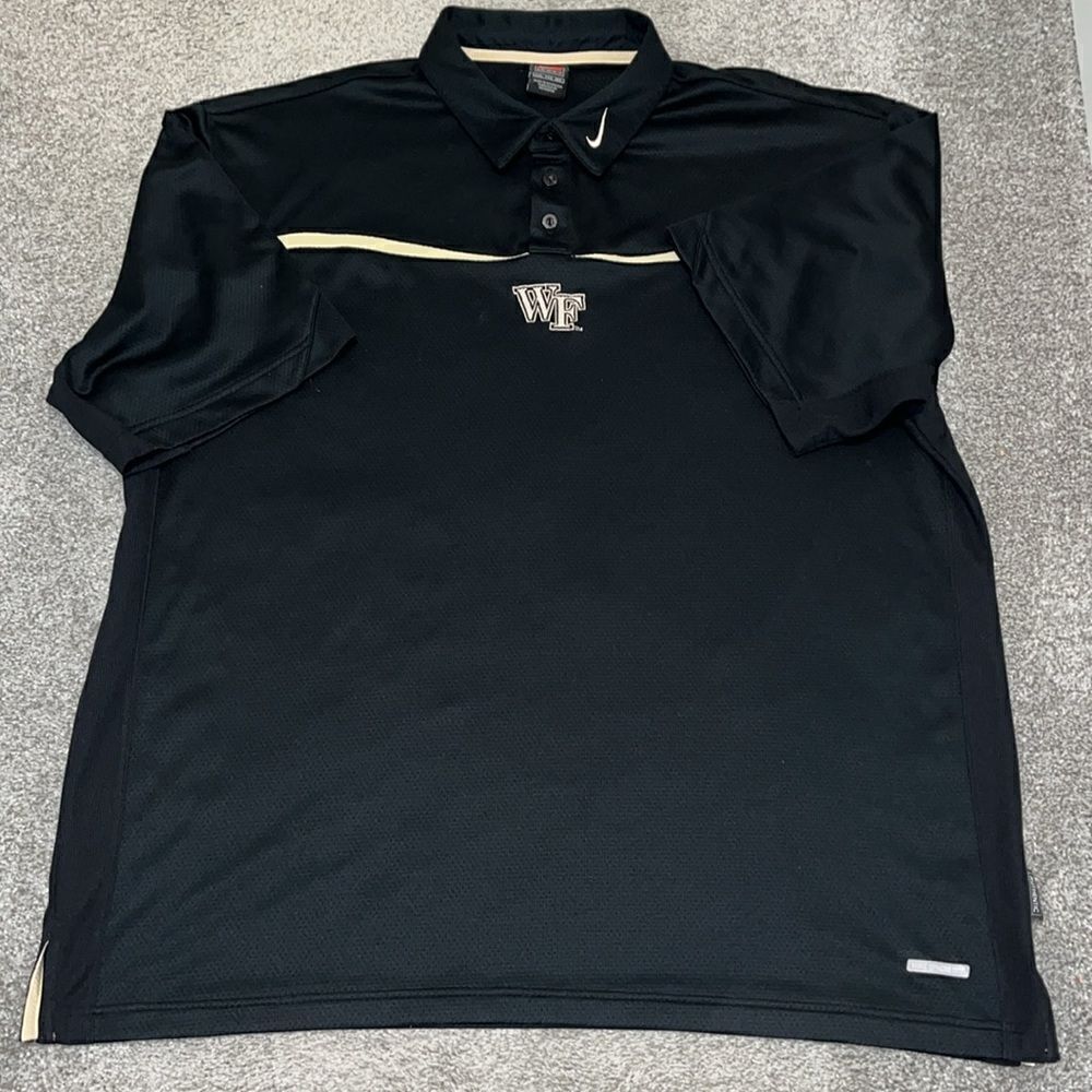 Black Nike SphereDry Wake Forest Demon Deacons Golf Polo Polyester BigMan Shirt